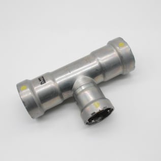 MegaPress® 25351 Pipe Tee, 1-1/4 x 1-1/4 x 1 in, Press, Carbon Steel, Import