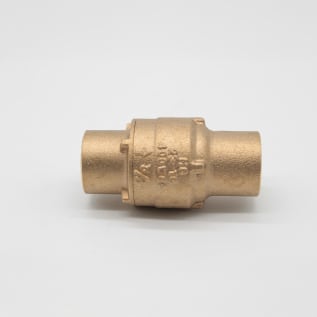 RWV® 233AB 3/4 In-Line Check Valve, 3/4 in Nominal, Solder End Style, 200 lb WOG, Forged Brass Body