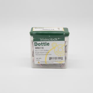 Dottie® WR6118 Drywall Screw, #6, 1-1/8 in OAL, Bugle Head, Zinc Plated, Self-Piercing Point, Phillips® Drive