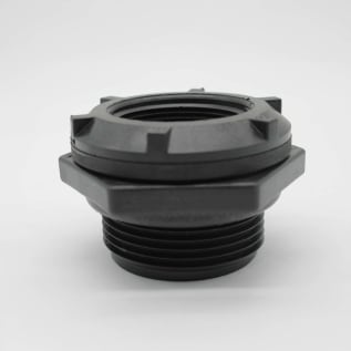 Norwesco® 63931 Double Standard Duty Bulkhead Fitting With EPDM Gasket, 1-1/2 in Nominal, FNPT End Style, Polypropylene