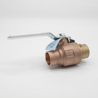 Apollo™ 77CLF20501A 77CLF-A 2-Piece Ball Valve, 1 in Nominal, Solder End Style, Bronze Body, Full Port, RPTFE Softgoods, Domestic