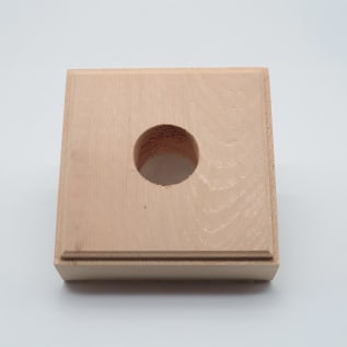 WOOD HOSE BIBB BLOCK 4-1/2" X 4-1/2" CENTER HOLE PUNCHED #412CHB