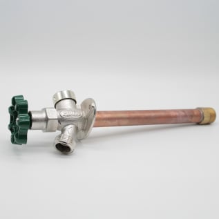 Prier® C-144T08 Diamond C-144 Freezeless Wall Hydrant With Anti-Siphon Vacuum Breaker, 1/2 in Nominal, MNPT x FNPT End Style, 360 deg Full Turn Wall Opening, Domestic