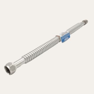 EASTMAN® 438318 Sealing Washer Water Heater Connector, 3/4 in Nominal, FIP x F1960 PEX End Style, 18 in L, 125 psi Working, Stainless Steel