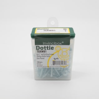 Dottie® TEKW81 Self-Drilling Screw, #8, 1 in OAL, Wafer Head, Phillips® Drive, Steel, Zinc Plated