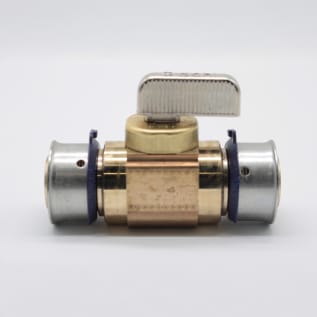 PureFlow® Press 94541 Ball Valve, 3/4 in Nominal, Press End Style, Brass Body, Full Port, EPDM/FKM Softgoods, Import