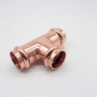 Streamline® PRS™ PF 04048 Small Tee, 1 in Nominal, Press End Style, Wrought Copper