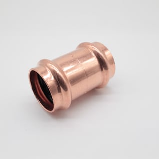 Streamline® PRS™ PF 10149 Small Diameter Coupling With Staked Stop, 1-1/2 in Nominal, Press End Style, Wrought Copper