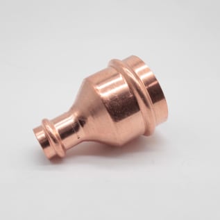 Streamline® PRS™ PF 01077 Small Reducing Coupling, 2 x 3/4 in Nominal, Press End Style, Wrought Copper