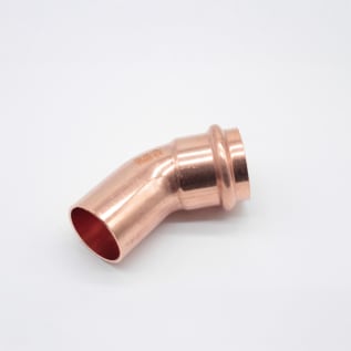 Streamline® PRS™ PF 03355 45 deg Small Street Elbow, 1-1/2 in Nominal, Fitting x Press End Style, Wrought Copper