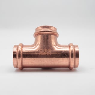 Streamline® PRS™ PF 04068 Small Tee, 1-1/4 in Nominal, Press End Style, Wrought Copper