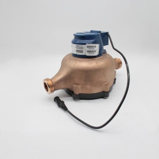 HERSEY 452 ME-8 1" CU FT WATER METER, BRONZE BODY, CI BOTTOM, 18" NICOR, MUELLER VEKB111N * TRANSMITS 6 DIGITS TO 1 CF * ** SPEC 1739 **