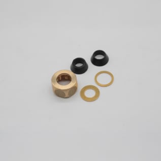 PASCO 2335 1/2"x1/2" IPS BRASS LAV SUPPLY CPLG NUT SET (WASHERS & FRICTION RINGS INCLUDED)