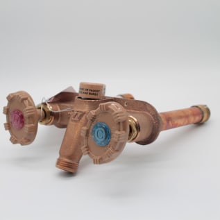 Woodford® 22P-4-MH Model 22 Freezeless Horizontal Mount Hot and Cold Wall Faucet, 1/2 or 3/4 in, Combination FNPT x MNPT, 4 in THK Wall, 125 psi, Domestic