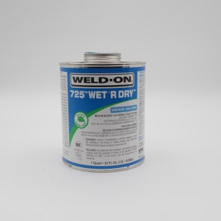 Weld-On® 725™ Wet R Dry™ 10165 Extremely Low VOC Medium Body Solvent Cement With Applicator Cap, 1 qt Container