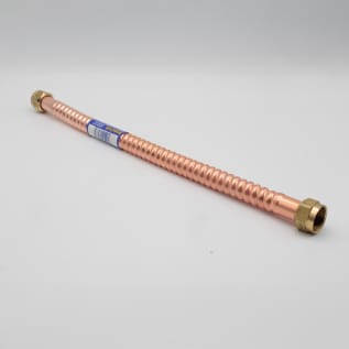 BrassCraft® Copper-Flex™ WB00-18N Water Heater Connector, 3/4 in, FNPT, 18 in L, 125 psi, Corrugated Copper, Domestic
