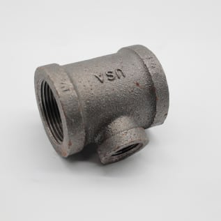 1-1/4"X1-1/4"X1/2" BLK MI TEE