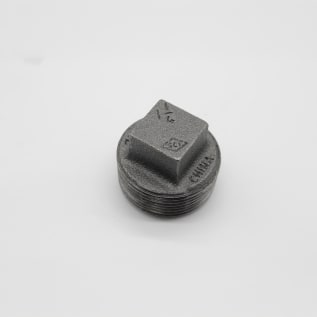 1-1/4" BLK MI CORED SQ HD PLUG