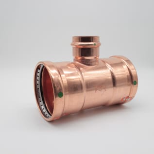ProPress® 20713 Pipe Tee, 4 x 4 x 2 in Nominal, Press End Style, Copper, Import