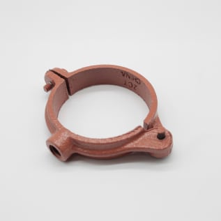 PHD 512H0200CP Hinged Extension Split Tube Clamp, 2 in Pipe/Tube, 3/8 in Rod, 180 lb Load, Malleable Iron, Copper Color Epoxy, Domestic