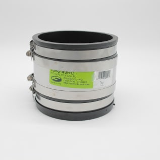 Fernco® 1056-43RC 1056 RC Strong Back Flexible Repair Coupling With Reducer, 4 x 3 in Nominal, Cast Iron/Copper/Lead/Plastic/Steel End Style, Flexible PVC