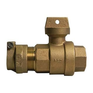 A.Y. McDonald 5131-038 Straight Regular Pattern Ball Style Curb Stop, 2 in, IPS PEP COMP x FNPT, Brass Body, EPDM Softgoods
