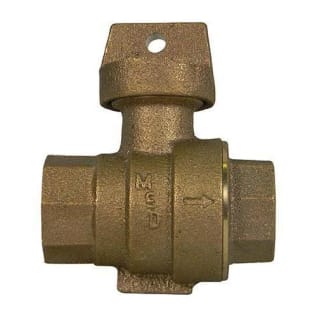 A.Y. McDonald 5142-334 Ball Curb Stop, 1-1/4 in, FNPT, Brass Body, EPDM Softgoods