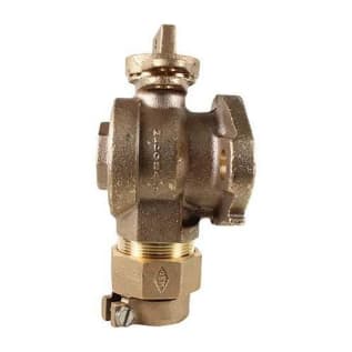A.Y. McDonald 5149-317 Ball Angle Meter Stop With Lockwing, 3/4 in Nominal, 5/8 x 3/4 or 3/4 in Meter, -33 PEP Mac-Pak Compression x Meter, 300 psig, Brass Body, EPDM/Rubber Softgoods
