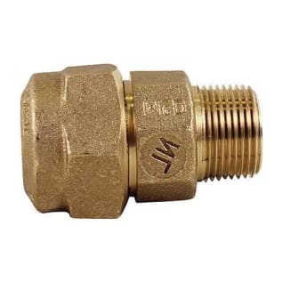 A.Y. McDonald 5182-000, 74753Q Octagonal Straight Coupling, 1 in Nominal, Q CTS McQuik Compression x MNPT End Style, Brass, Domestic