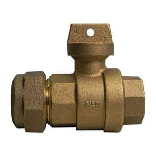 A.Y. McDonald 5182-308 Straight Regular Pattern Ball Style Curb Stop, 3/4 in, IPS PEP COMP x FNPT, Brass Body, EPDM Softgoods