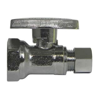 A.Y. McDonald 5421-229, 72080T Straight 1/4 Turn Supply Stop, 1/2 x 3/8 in Nominal, FNPT x Compression, 125 psi, Brass Body, Polished Chrome, Import