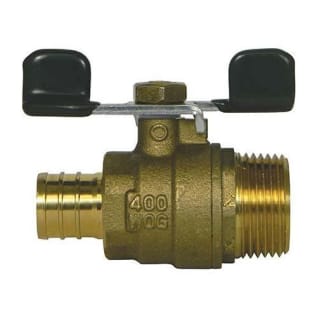 A.Y. McDonald 5424-245 Ball Valve With Handle, 3/4 in, PEX x MNPT, Brass Body, Standard Port, PTFE Softgoods