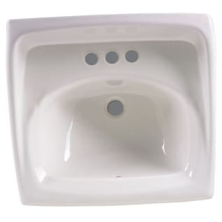 American Standard 0355012.020 Lucerne Bathroom Sink, D-Shaped Shape, 4 in Faucet Hole Spacing, 20-1/2 in W x 18-1/4 in D, Wall Mount, Vitreous China, White, Domestic