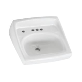 American Standard 0355056.020 Lucerne™, D-Shaped Shape, 4 in Faucet Hole Spacing, 20-1/2 in W x 18-1/4 in D, Wall Mounting, Vitreous China, White, Import