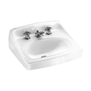 American Standard 0356028.020 Lucerne™, D-Shaped Shape, 8 in Faucet Hole Spacing, 20-1/2 in W x 18-1/4 in D, Wall Mounting, Vitreous China, White, Import
