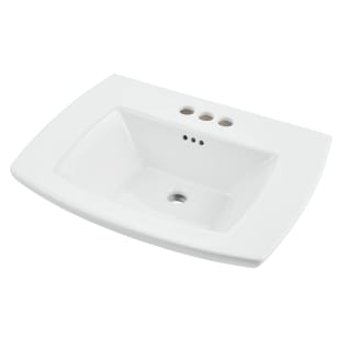 American Standard 0445004.020 Edgemere® Pedestal Lavatory Sink Top, 19-1/2 in L x 25 in W x 5-1/2 in H, 4 in Faucet Hole Spacing, Import