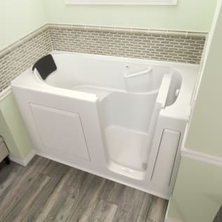 American Standard 3060.105.SRW Value Bathtub With Right Door, Soaking, Rectangular Shape, 51-1/2 in L x 29-3/4 in W, Right Drain, White, Import