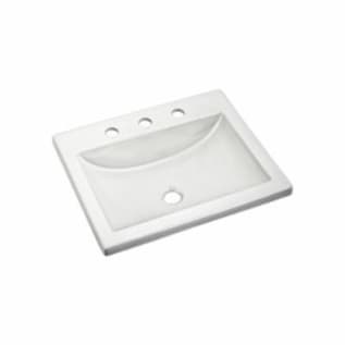 American Standard 0643008.020 Studio™, Rectangle Shape, 8 in Faucet Hole Spacing, 21-1/4 in W x 17-3/4 in D x 6-1/2 in H, Countertop/Drop-In Mounting, Vitreous China, White, Import