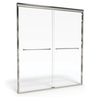 American Standard AM00335400.006 Euro Sliding Shower Door, Frameless Frame, Clear Tempered Safety Glass, Brushed Nickel, 1/4 in THK Glass, 40 to 44 in W Opening, Domestic