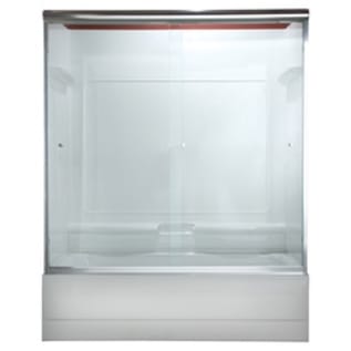 American Standard AM00350400.213 Euro Sliding Tub Shower Door, Frameless Frame, Clear Tempered Safety Glass, Silver, 1/4 in THK Glass, 56 to 60 in W Opening, Domestic