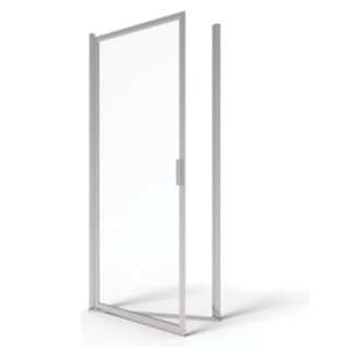 American Standard AM00801400.213 Swing Pivot Shower Door, Clear Tempered Glass, Framed Silver Frame, 24-1/4 to 26 in Opening Width
