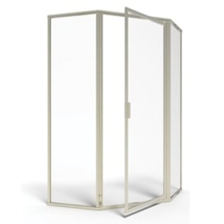 American Standard AM00804400.213 Swing Pivot Shower Door, Clear Tempered Glass, Framed Silver Frame, 33-1/8 to 34-7/8 in Opening Width