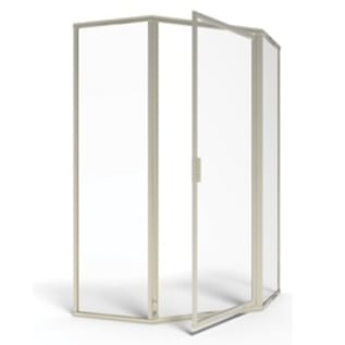 American Standard AM00806400.213 Swing Pivot Shower Door, Clear Tempered Glass, Framed Silver Frame, 31-1/8 to 32-7/8 in Opening Width