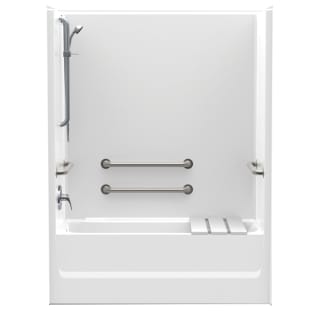 Aquatic 2603SMTER-WH FreedomLine 2603SMTER 1-Piece Tub Shower Stall, Accessible, 56 in L x 30-3/4 in W x 76 in H, Gel-Coated/White, Domestic