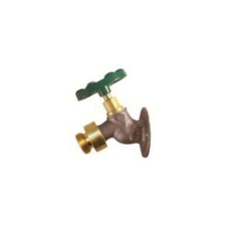 Arrowhead Brass 255BFPLF Heavy Duty Anti-Siphon Solid Flange Sillcock With Back-Flow Preventing Vacuum Breaker, 1/2 x 3/4 in Nominal, FNPT x Hose End Style, Red Brass Body, T-Handle Actuator