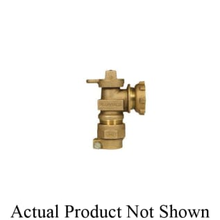 A.Y. McDonald 5192-130 Angle Plug Meter Stop With Lockwing, 1 x 4 in Nominal, 1 in Meter, -3G PEP McGrip Compression x Yoke, 100 psig, Brass Body