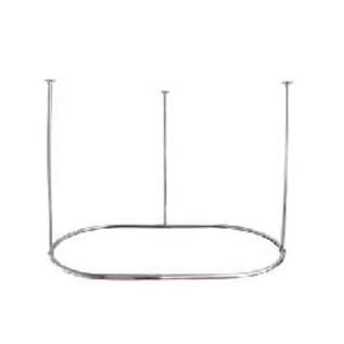 Barclay 7150-60-CP Oval Shower Curtain Ring, 1 in Dia x 60 in L Rod/Track, Solid Brass, Polished Chrome, Import