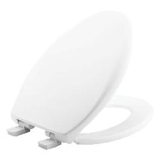 Bemis® 1200E4 000 Toilet Seat With Cover, AFFINITY ™, Elongated Bowl, Closed Front, Plastic, White, Adjustable Hinge, Domestic