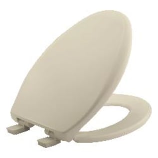 Bemis® 1200E4 006 Toilet Seat With Cover, AFFINITY ™, Elongated Bowl, Closed Front, Plastic, Bone, Adjustable Hinge, Domestic