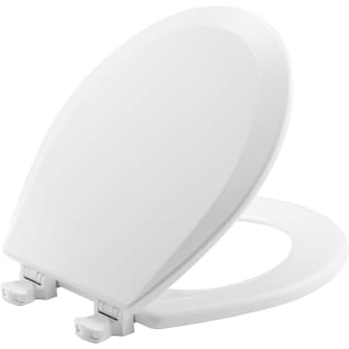 Bemis® 500EC 000 Heavy Duty Toilet Seat, Round Bowl, Closed Front, Wood, White, Quick Release Hinge, Domestic